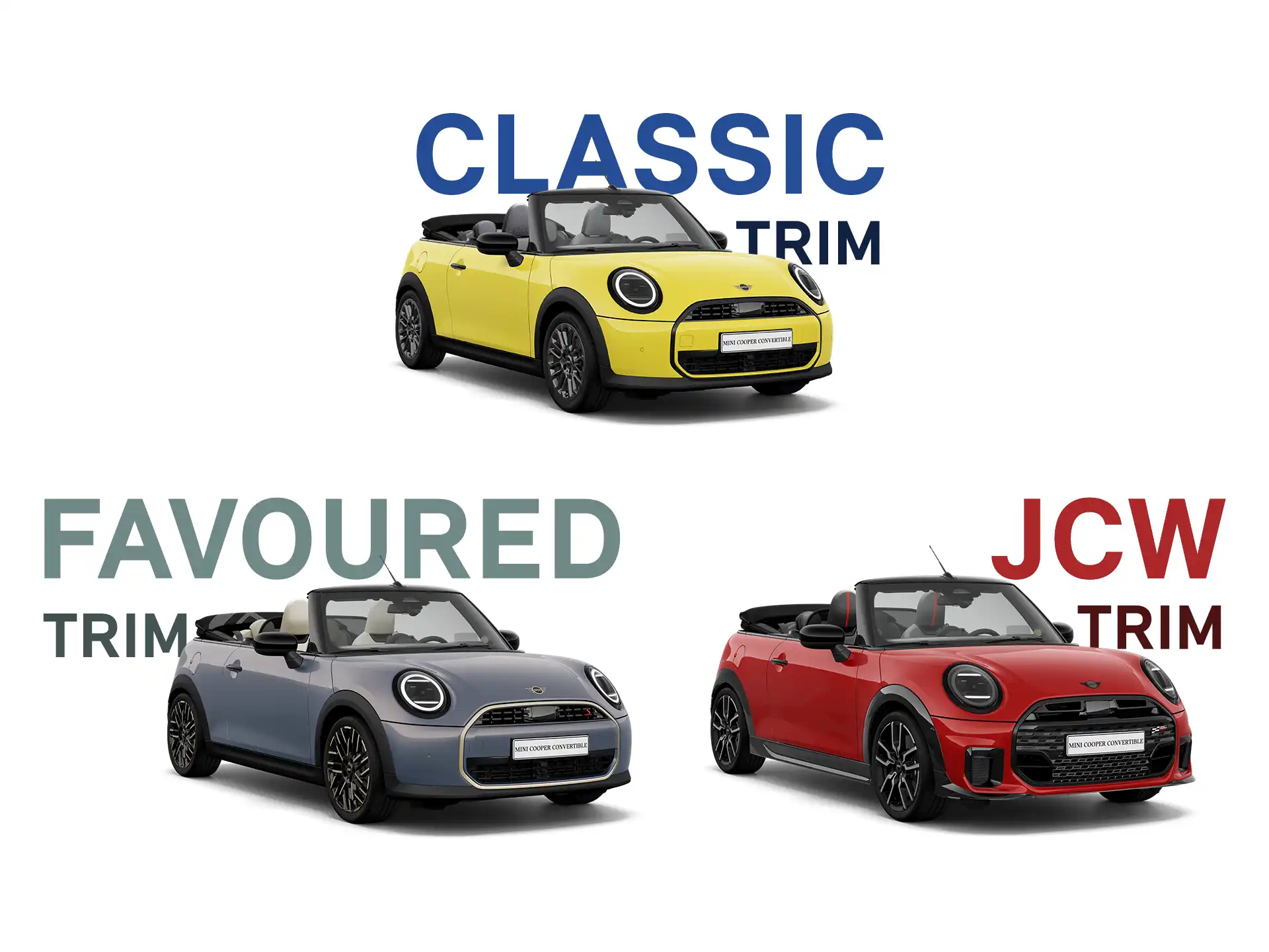 MINI Cooper Cabrio- collage van uitvoeringen