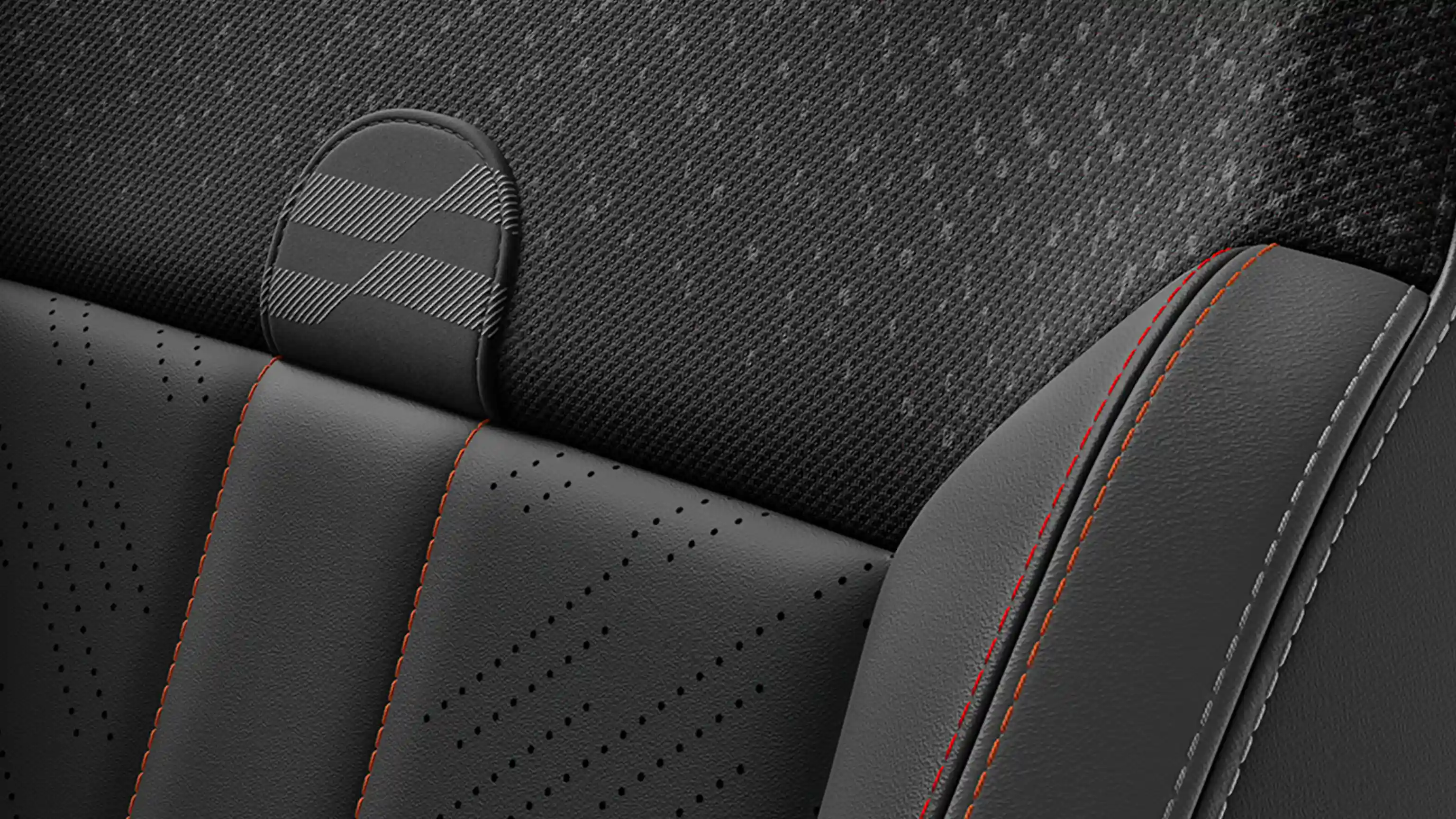 Vue des sièges JCW Style de la MINI Cooper Cabrio en Vescin/Tricot Black JCW