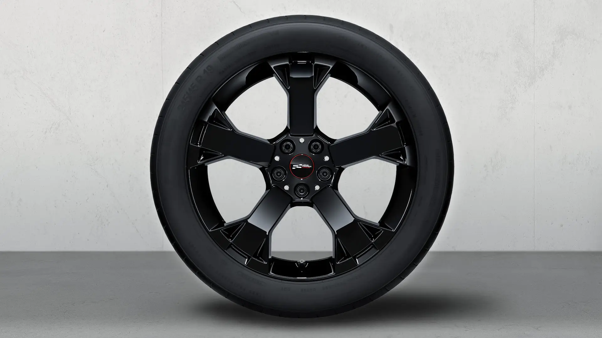 Close-up van een 19 inch MINI JCW Runway Spoke 948 wiel in Jet Black met spaakdetail.