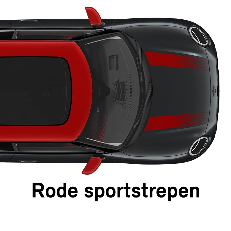  MINI - uitrusting - jcw uitvoering - rode sportstrepen