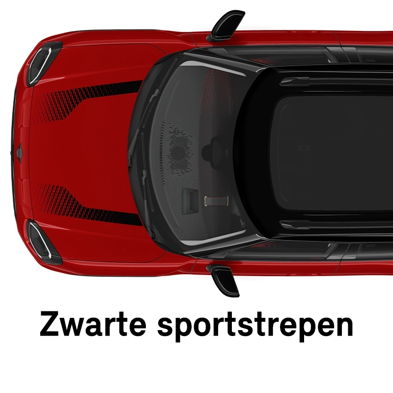  MINI - uitrusting - jcw uitvoering - zwarte sportstrepen