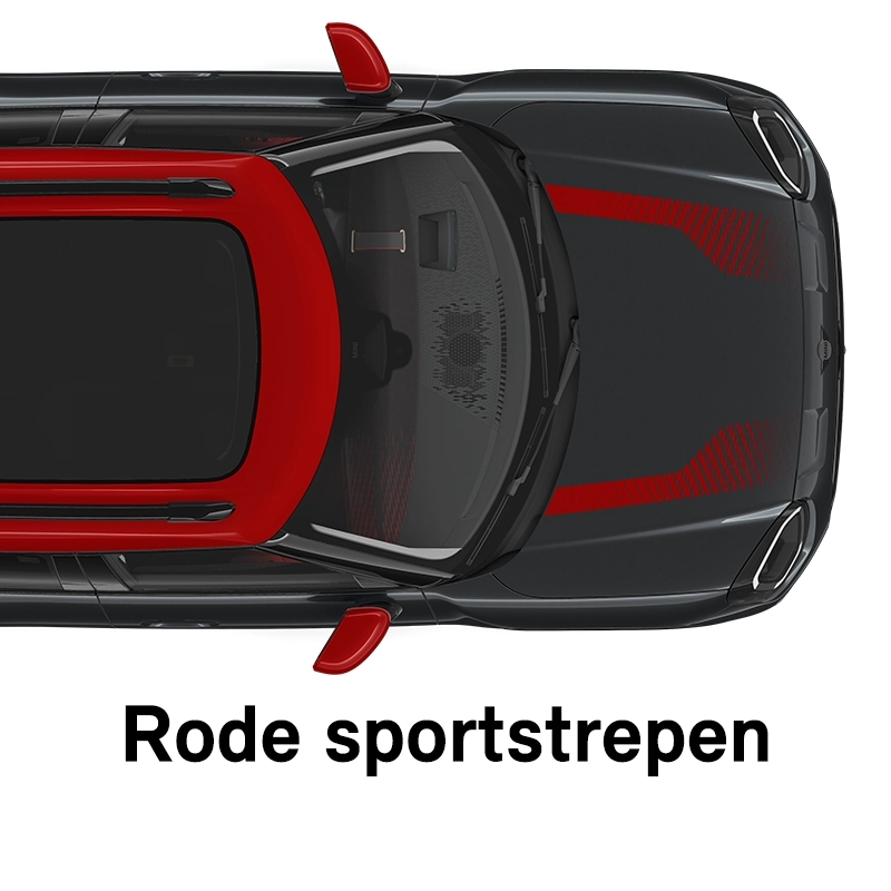  MINI - uitrusting - jcw uitvoering - rode sportstrepen