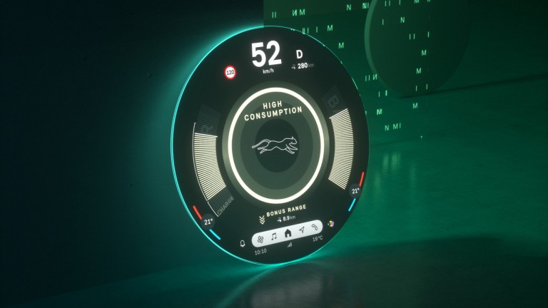 MINI rond display met informatie over de efficiëntie