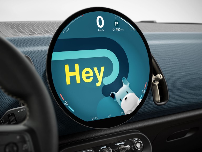 MINI Countryman Electric – interieur – OLED-display
